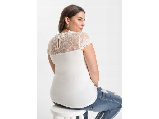 B.P.C śmietankowa bluzka z koronką ^36/38