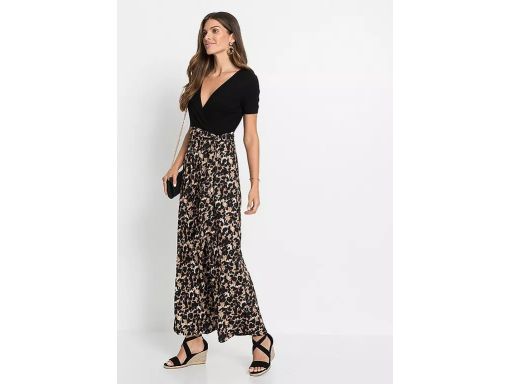 B.P.C. długa sukienka dżersejowa w panterkę r.36/38