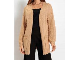 B.P.C. cienki sweter bez zapięcia karmelowy 40/42.