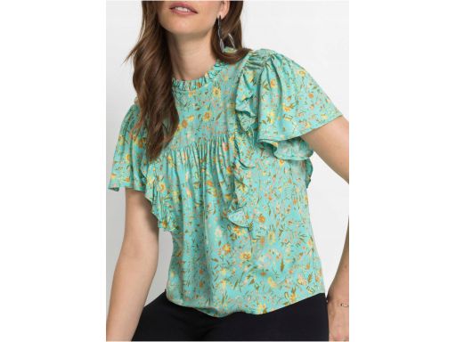 B.P.C bluzka z nadrukiem i falbanami r.40
