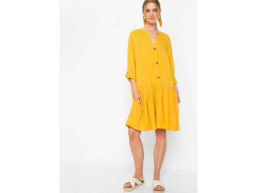 B.P.C sukienka miodowa w tkane paski 38.