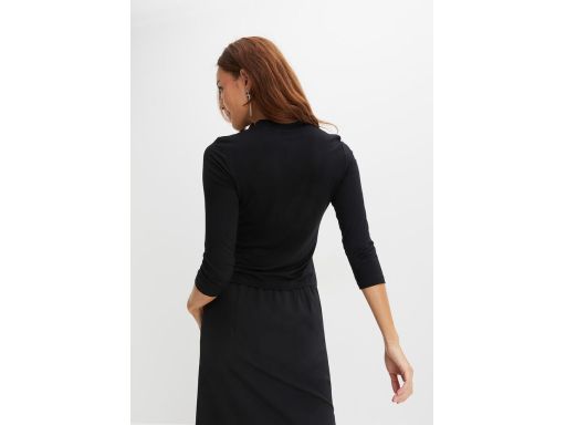 B.P.C bluzka czarna rękaw 3/4 z wiskozy 48/50.