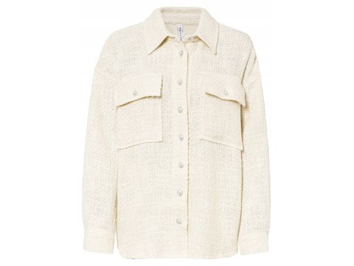 B.P.C koszula boucle damska ecru z ozdobnymi guzikami 50.