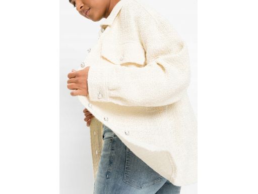 B.P.C koszula boucle damska ecru z ozdobnymi guzikami 50.