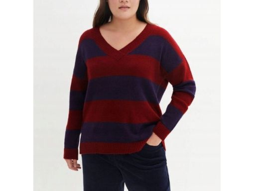 B.P.C sweter w paski z dekoltem w serek ^40/42
