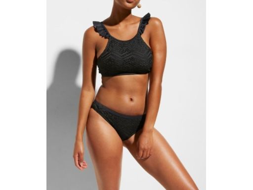 B.P.C czarne bikini ażurowe z biustonoszem i figami r.36