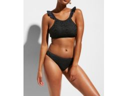 B.P.C czarne bikini ażurowe z biustonoszem i figami r.36