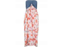 B.P.C sukienka szyfonowa plażowa bandeau kolorowa 38.