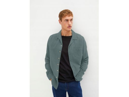 B.P.C koszula męska z długim rękawem morska muślinowa 49/50.