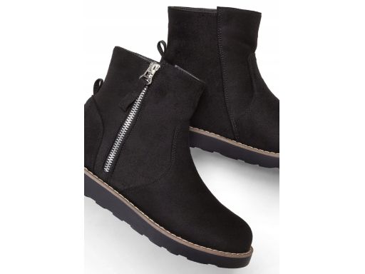 B.P.C botki damskie czarne eko zamsz 36.