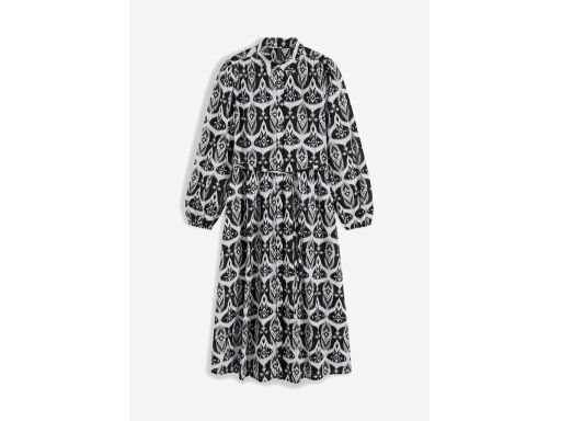 B.P.C sukienka midi z lekkiej bawełny szmizjerka we wzory r.48