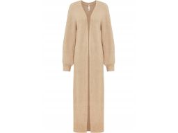 B.P.C beżowy długi sweter płaszcz dzianinowy kardigan bez zapięcia ^32
