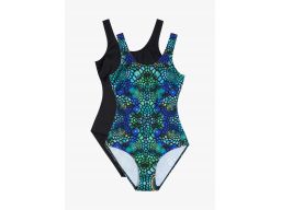 B.P.C 2-pak kostium kąpielowy czarny i we wzorki 54.