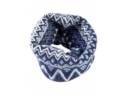 B.P.C Komin dzianinowy szalik we wzory granatowy