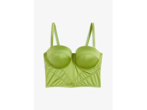 B.P.C biustonosz przedłużony-top z fiszbinami zielony ^100E