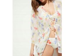 B.P.C tunika narzutka plażowa kimono w kwiaty r.44/46
