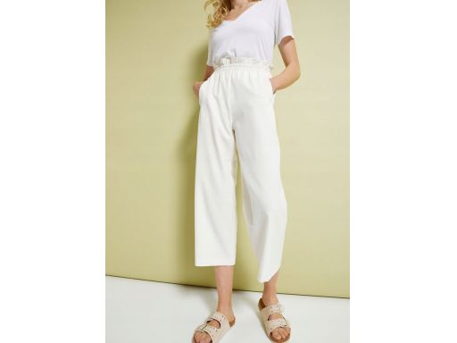 B.P.C białe spodnie szerokie nogawki wysoki stan ^56