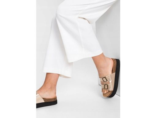 B.P.C białe spodnie szerokie nogawki wysoki stan ^56