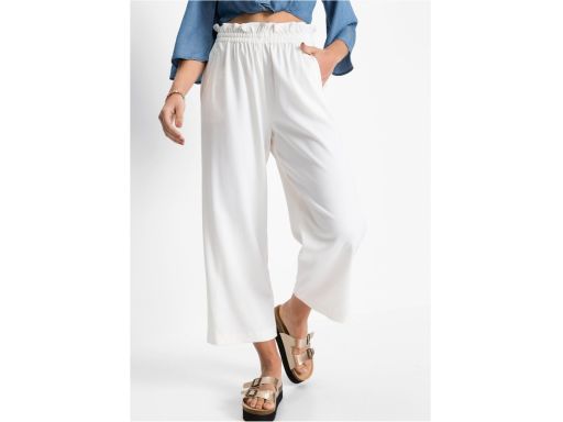 B.P.C białe spodnie szerokie nogawki wysoki stan ^56
