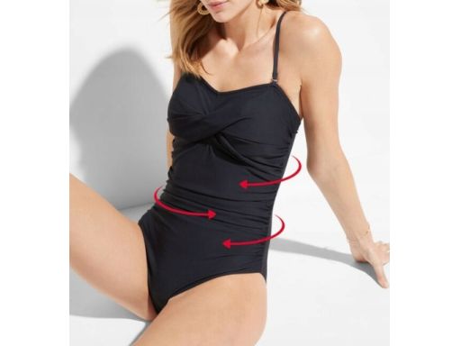 B.P.C kostium jednoczęściowy marszczony czarny 38.