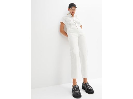 B.P.C kombinezon śmietankowy jeansowy z kołnierzykiem 46.