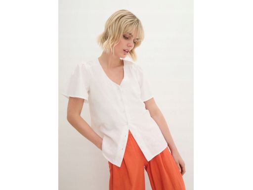 B.P.C biała bluzka koszulowa z haftem 54.