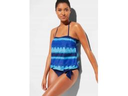 B.P.C tankini oversize niebieski ze wzorami i granatowe figi ^40
