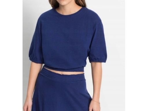 B.P.C bluzka damska granatowa bawełniana z elastyczną gumą ^52/54