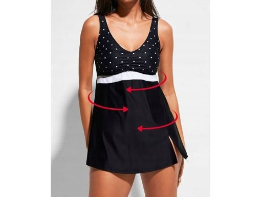 B.P.C sukienka kąpielowa czarna w grochy r.44