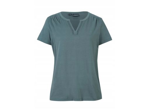 B.P.C t-shirt khaki ze wstawką z koronki 40/42.