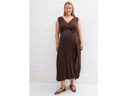 B.P.C długa, czekoladowa sukienka ciążowa i do karmienia 44/46.