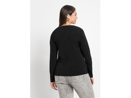 B.P.C czarna bluzka z ozdobnym dekoltem ^36/38