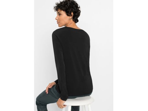 B.P.C czarna bluzka z ozdobnym dekoltem ^36/38