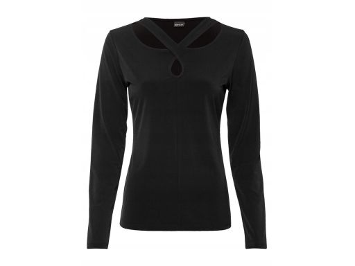 B.P.C czarna bluzka z ozdobnym dekoltem ^36/38
