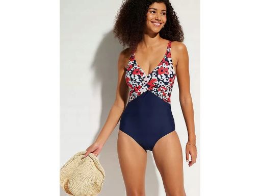 B.P.C kostium jednoczęściowy granatowy w kwiaty 42.