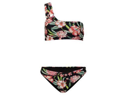 B.P.C bikini w kwiaty bustier na jedno ramię z figami ^38