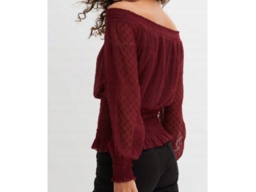 B.P.C bordowa bluzka carmen szyfonowa ^42