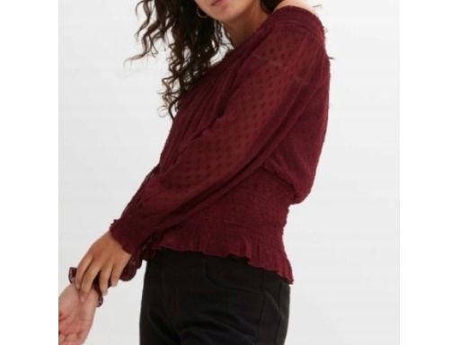 B.P.C bordowa bluzka carmen szyfonowa ^42