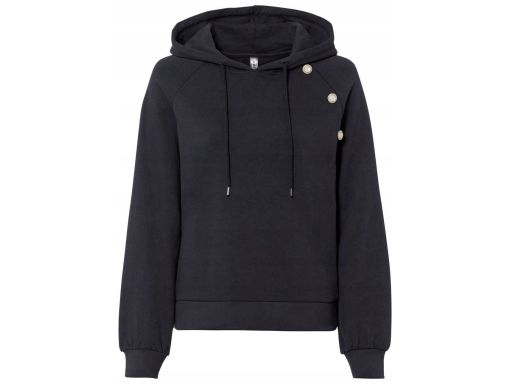Bluza z kapturem czarna z guzikami 32/34.