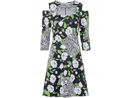 B.P.C Sukienka w kwiaty z wycięciami ^36/38