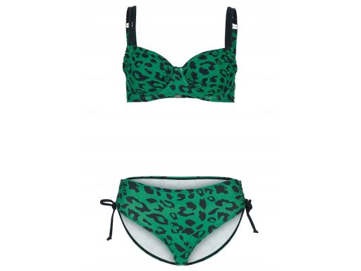 B.P.C bikini na fiszbinach zielone w cętki ^40 (80C)