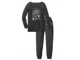 B.P.C piżama damska bluzka i spodnie szare ze srebrnymi napisami 44/46