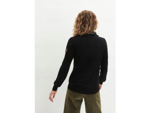 B.P.C czarny sweter ze stójką i suwakiem ^52/54