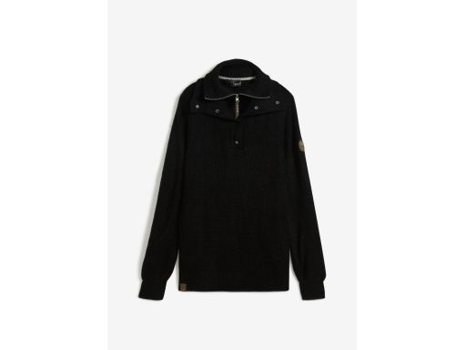 B.P.C czarny sweter ze stójką i suwakiem ^52/54