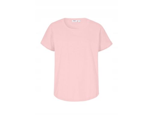 B.P.C t-shirt różowy z koronką przy rękawach 36/38.