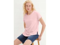 B.P.C t-shirt różowy z koronką przy rękawach 36/38.