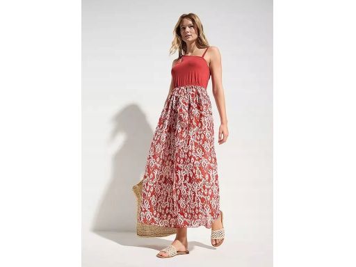 B.P.C sukienka plażowa brązowa długa we wzory ^44/46