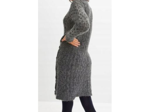 B.P.C sukienka dzianinowa szara z guzikami 36/38.