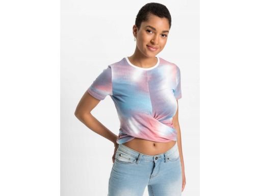B.P.C kolorowy krótki t-shirt z wywinięciem ^44/46