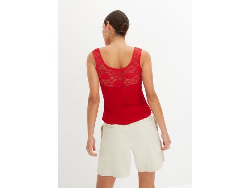 B.P.C czerwony top z koronką r.44/46